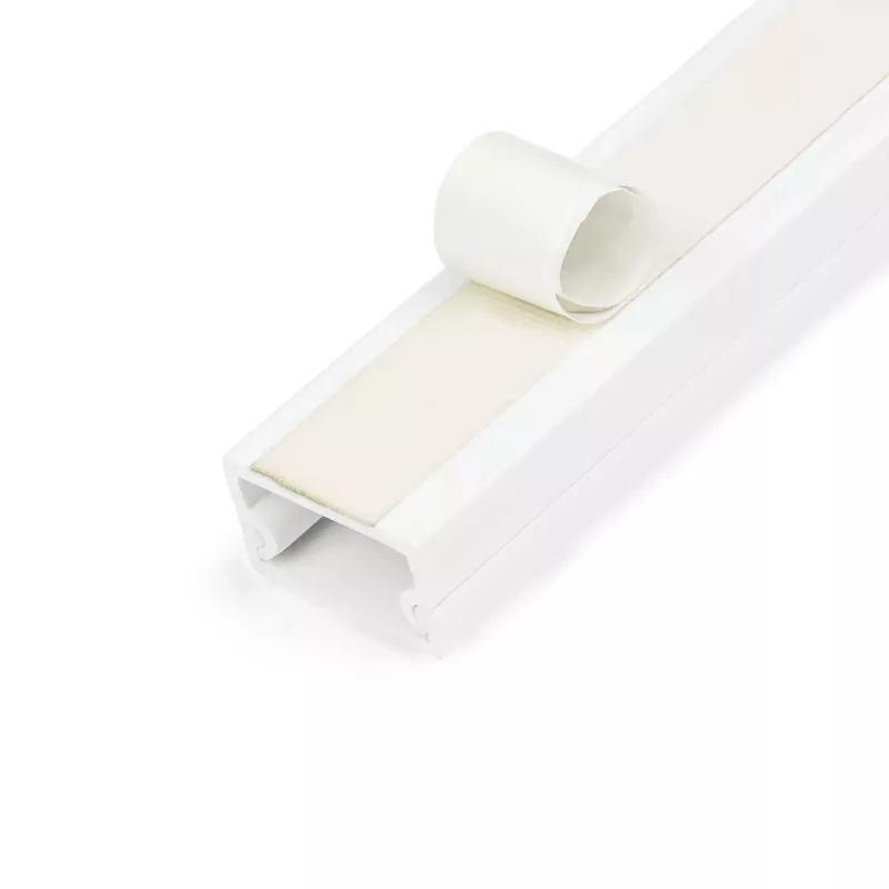 StarTech.com Canal de cabos sólido com fita adesiva e tampa, 19 mm L x 11 mm A – 1 m de comprimento, PVC ocultação de cabos de rede/alimentação/canal de parede, máx. 6 cabos, listado UL