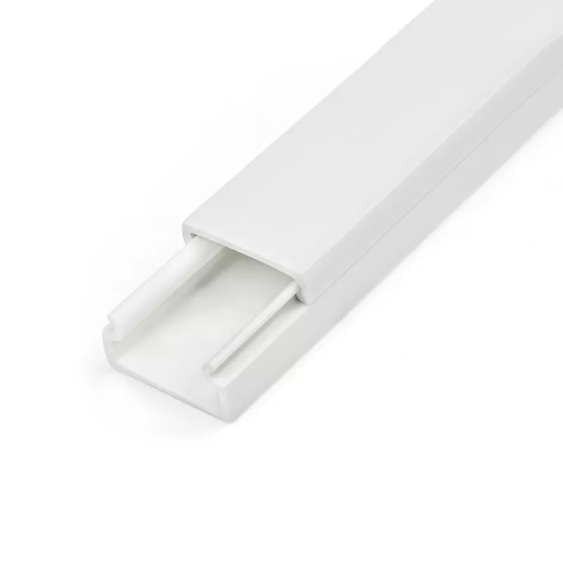 StarTech.com Canal de cabos sólido com fita adesiva e tampa, 19 mm L x 11 mm A – 1 m de comprimento, PVC ocultação de cabos de rede/alimentação/canal de parede, máx. 6 cabos, listado UL