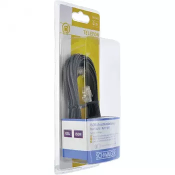 Cabo de rede Schwaiger 6,0 m RJ-11 - RJ-45 6 m preto