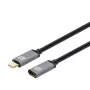 Cabo Techly USB 3.2 Gen 2 USB-C M/F 1m preto, 1 m, USB C, USB C, USB 3.2 Gen 2 (3.1 Gen 2), 10 Gbit/s, preto, cinzento