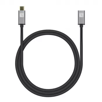 Cabo Techly USB 3.2 Gen 2 USB-C M/F 1m preto, 1 m, USB C, USB C, USB 3.2 Gen 2 (3.1 Gen 2), 10 Gbit/s, preto, cinzento