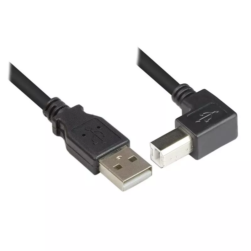 Cabo USB 2.0 Techly Type-A macho / Type-B macho angular 1 m ICOC U-AB-10-ANG