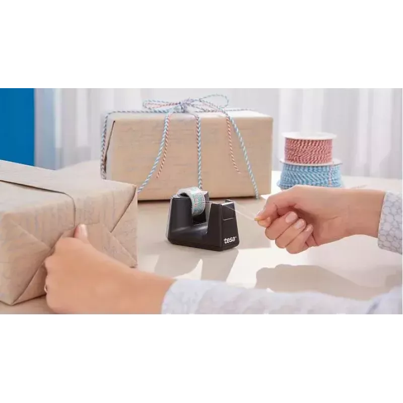 tesa Easy Cut Smart Dispensador de secretária, preto, plástico