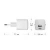 Carregador de parede UE d bramante re-charge Pro — USB‑C 25W + USB‑A 18W, 110–240V, interior, branco