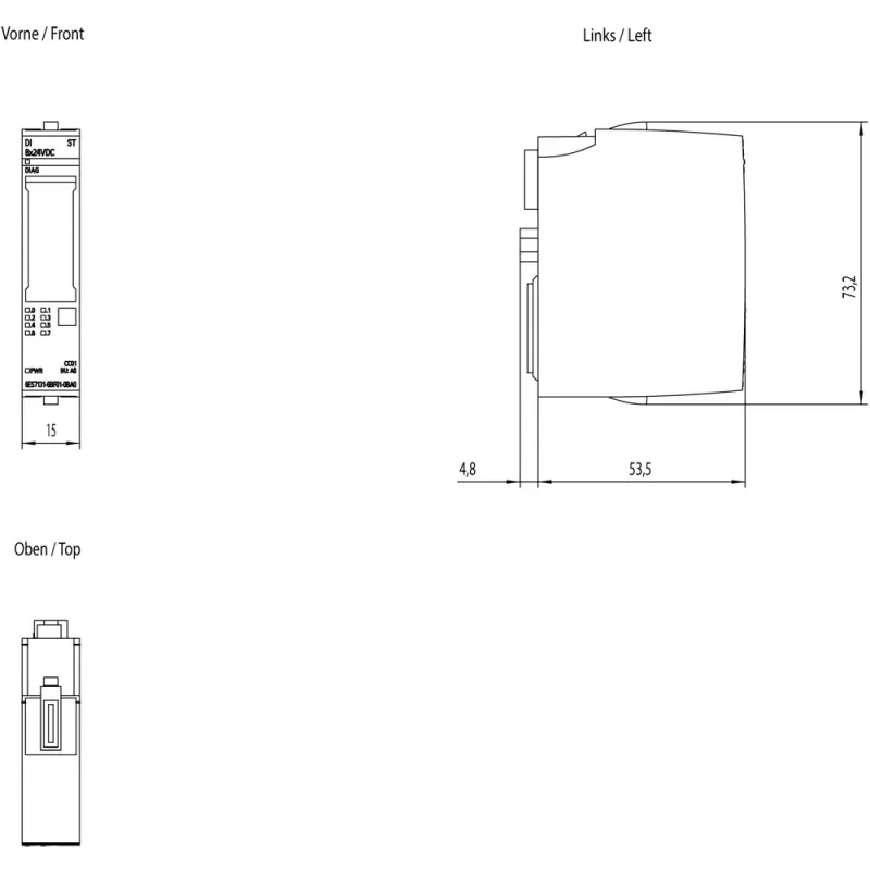 Siemens SIMATIC ET 200SP 6ES7131-6BF01-0BA0 Módulo de entrada digital, DI 8x24VDC
