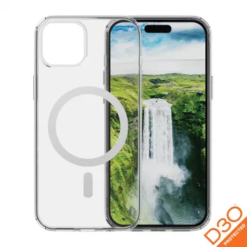 dbramante1928 Iceland Ultra D3O MagSafe Capa traseira para Apple iPhone 17e/16e/15/14/13, transparente
