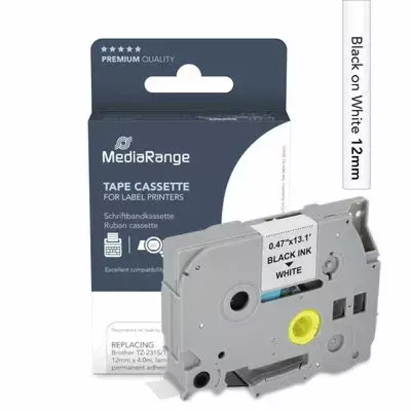 Fita de etiquetar MediaRange MRBTZ231S compatível com Brother TZ-231S