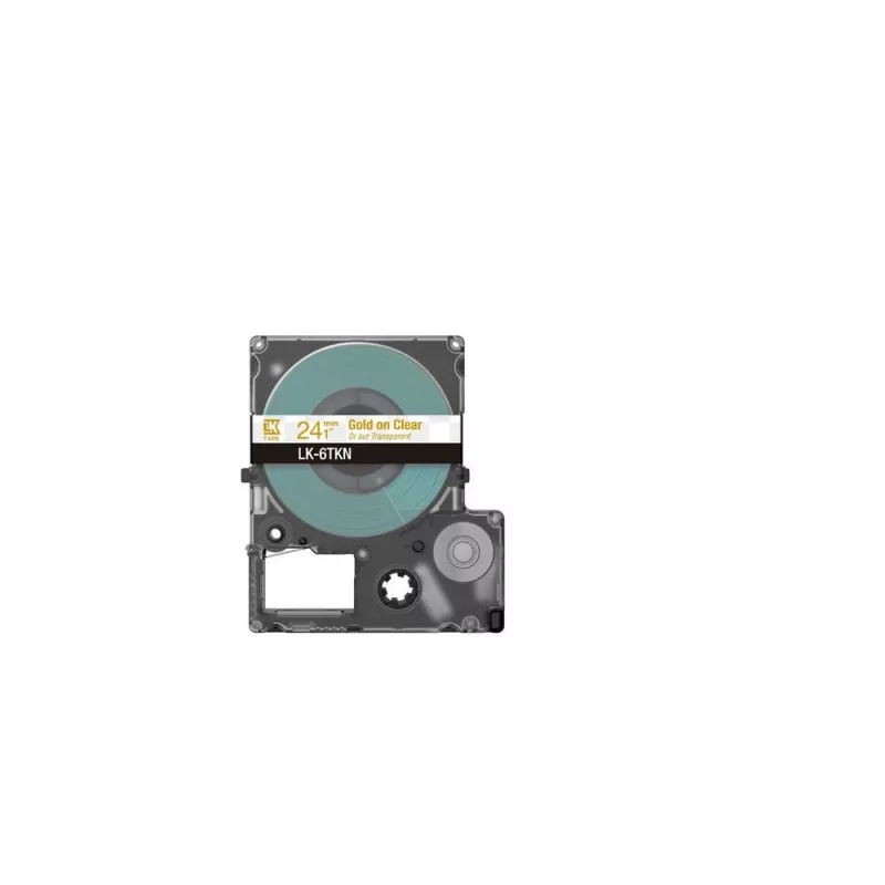 Fita de etiquetas Epson LK-6TKN dourado transparente 2,4 cm transferência térmica