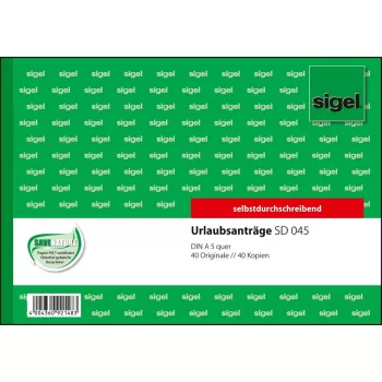 Formulário comercial Sigel SD045 verde A5 q 80 folhas