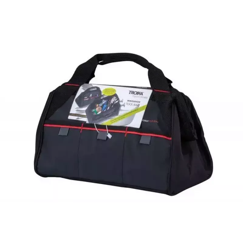 Bolsa de ferramentas TROIKA TBG30/BK preta vermelha de lona