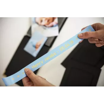 Fita para impressora de etiquetas Brother TZE-RL54 dourado sobre azul