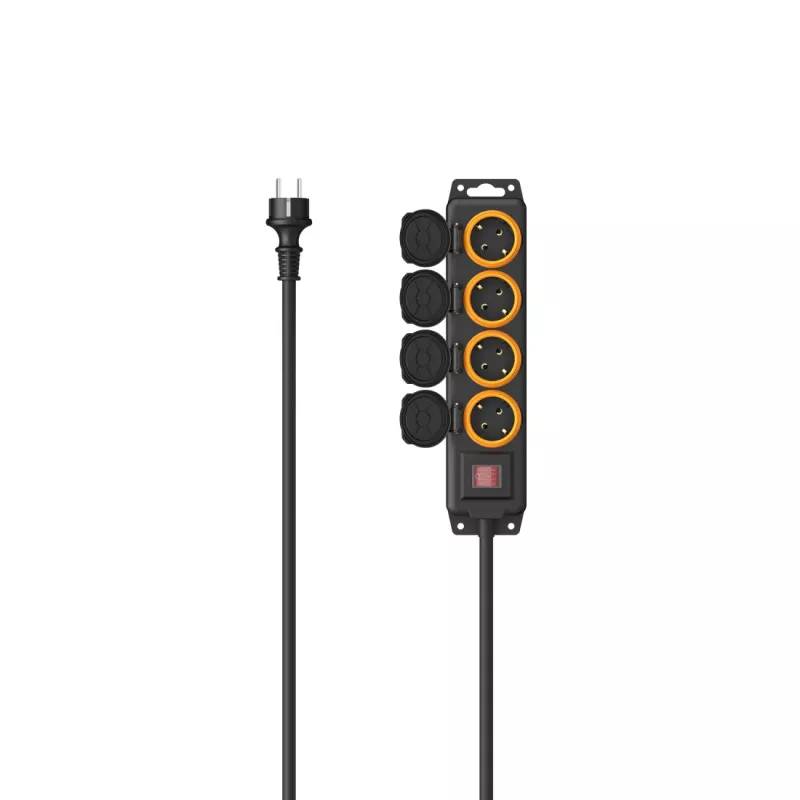 Extensão elétrica Hama 00223063 2 m 4 tomadas AC exterior preto