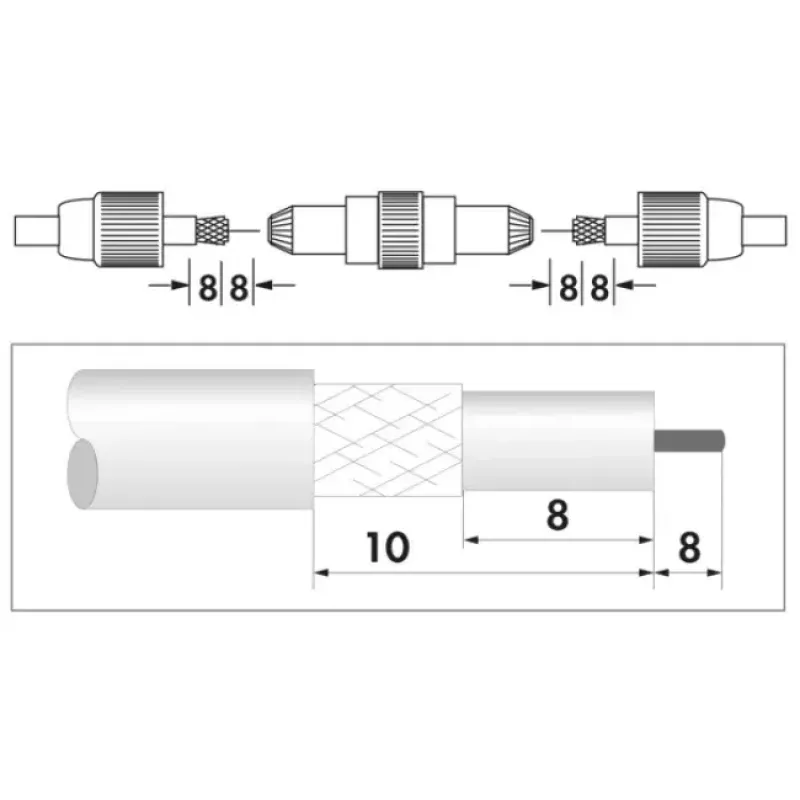 Conector coaxial Schwaiger KVB29 531 prateado metal plástico