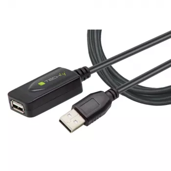 Cabo USB Techly IUSB-REP20TY USB 2.0 5 m USB A preto
