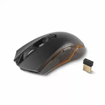 Lexip Ar18 – Rato gaming sem fios com patins de cerâmica, para destros, ótico, RF Wireless + USB Type-A, 4800 DPI, preto