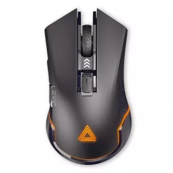 Lexip Ar18 – Rato gaming sem fios com patins de cerâmica, para destros, ótico, RF Wireless + USB Type-A, 4800 DPI, preto