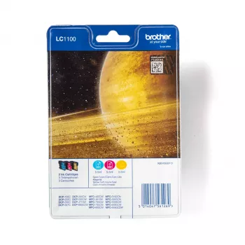 Cartucho de tinta Brother LC1100RBWBP 3 unid. original ciano, magenta, amarelo