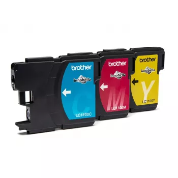 Cartucho de tinta Brother LC1100RBWBP 3 unid. original ciano, magenta, amarelo