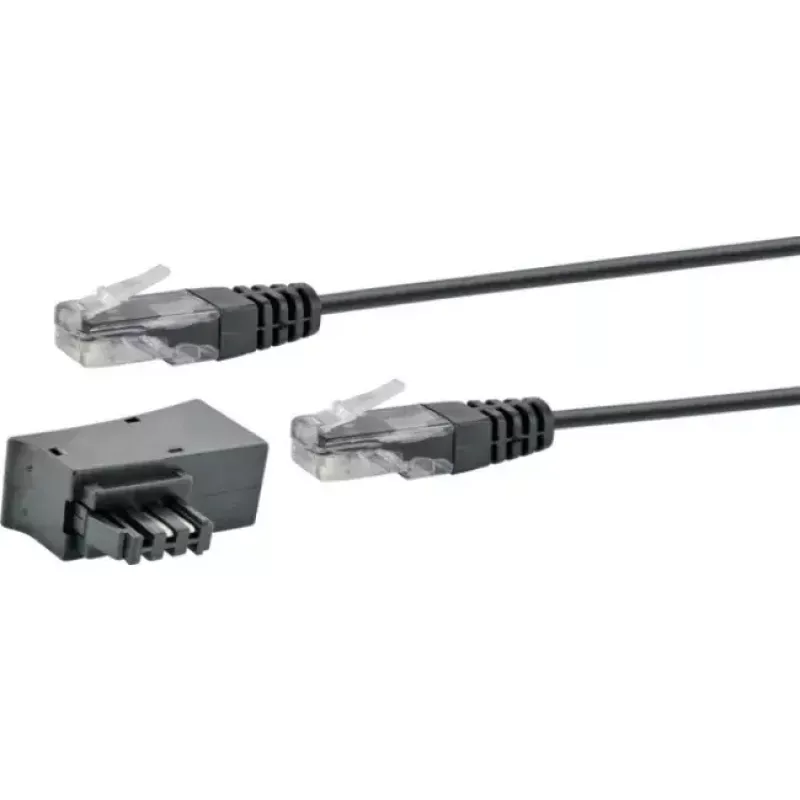 Cabo de rede Schwaiger TAL6731 533 RJ45 RJ45/TAE-F 3m preto