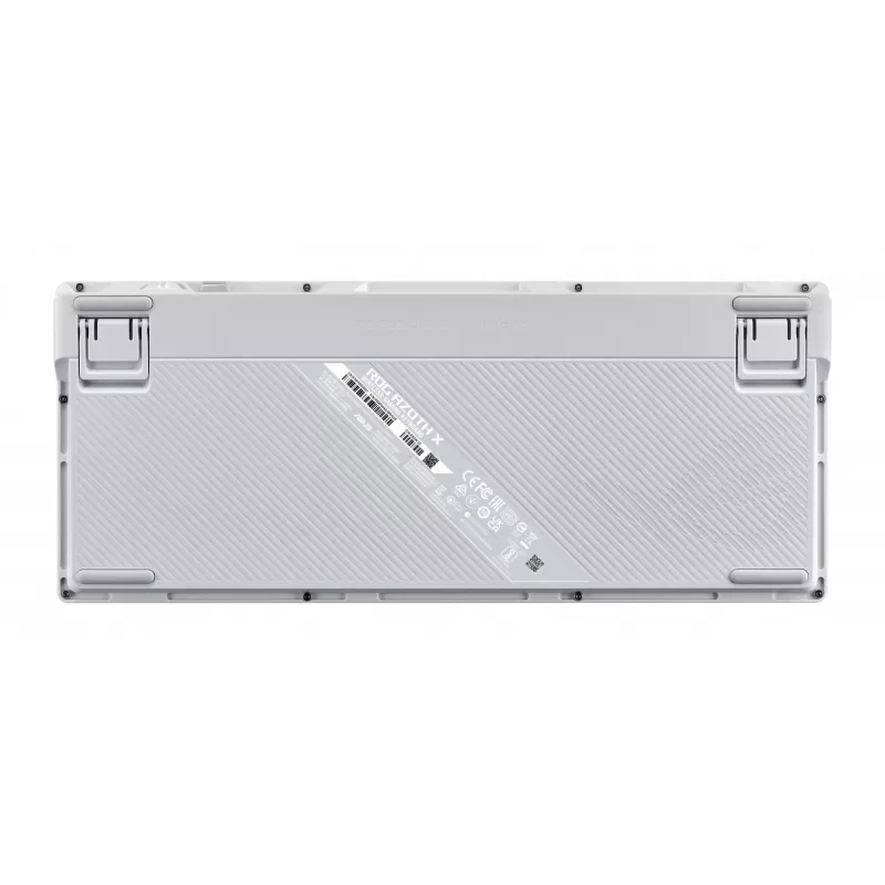Teclado mecânico gaming ASUS ROG Azoth X — layout 75%, USB + RF Wireless + Bluetooth, RGB, apoio de pulso, preto/branco