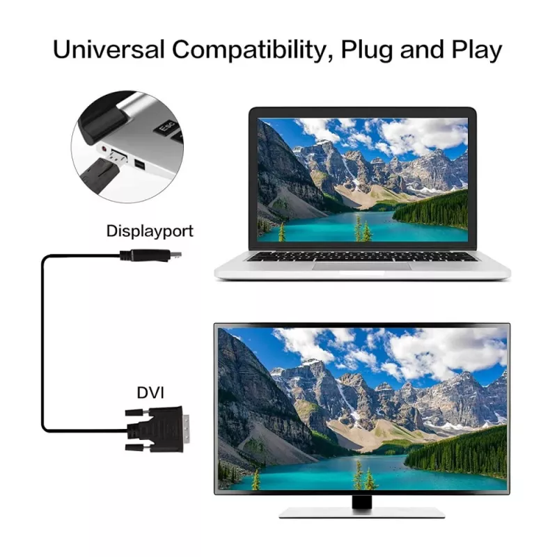 Cabo DisplayPort para DVI para monitor Techly 2 m ICOC DSP-C-020