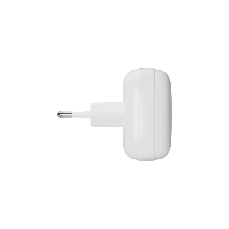Carregador de parede plano UE d bramante re-charge Pro — 2× USB-C 25W, interior, branco