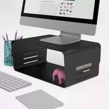 Suporte para monitor Dataflex Addit Bento® - ajustável 123, autónomo, 20 kg, altura ajustável, preto