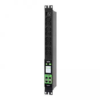 APC Easy PDU Metered 1U 16A 230V (8)C13, Metered, 1U, Monofásico, Vertical, Preto, 8 saídas AC