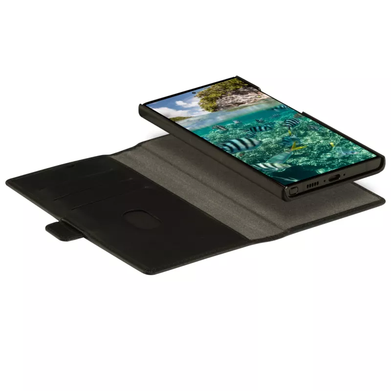 Capa tipo carteira para telemóvel dbramante1928 Lynge para Samsung Galaxy S23 Ultra — preto, 3 compartimentos para cartões, compatível com 6,8 polegadas
