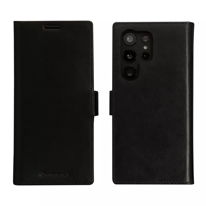Capa tipo carteira para telemóvel dbramante1928 Lynge para Samsung Galaxy S23 Ultra — preto, 3 compartimentos para cartões, compatível com 6,8 polegadas