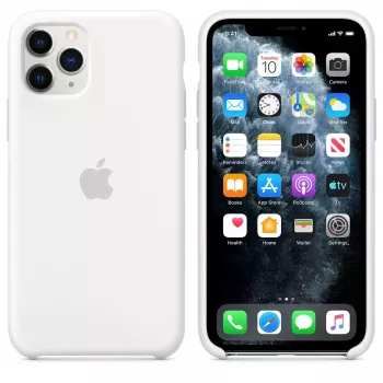 Capa de silicone Apple iPhone 11 Pro branca