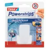 Suporte para máquina de barbear Tesa Powerstrips Waterproof Wave, suporte autoadesivo para casa de banho, design à prova de água, branco