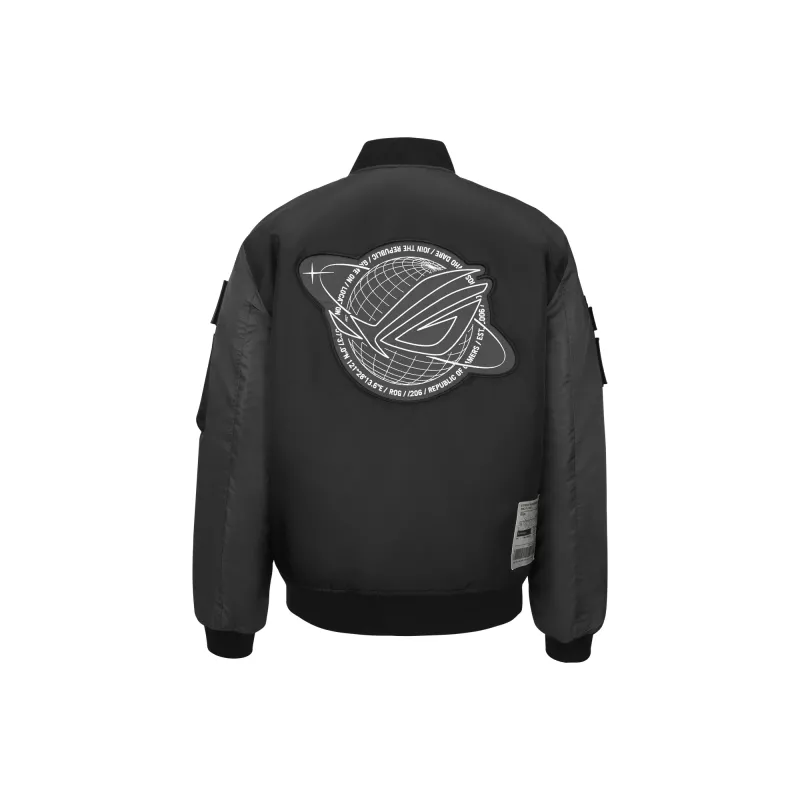 Casaco bomber ASUS ROG Cosmic Bomber homem corte regular manga comprida preto cinzento