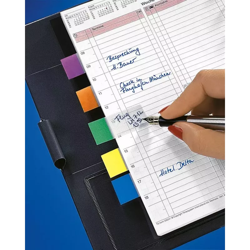 Marcador de página Sigel HN677 flexível azul verde laranja vermelho violeta amarelo