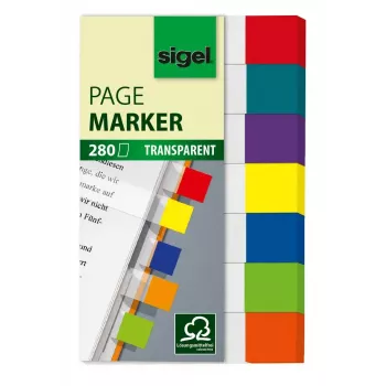 Marcador de página Sigel HN677 flexível azul verde laranja vermelho violeta amarelo