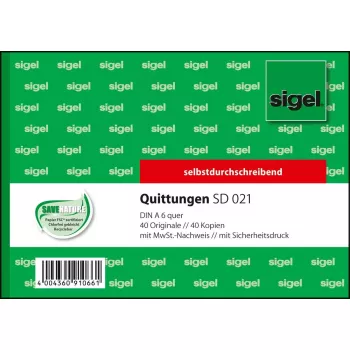 Formulário comercial Sigel SD021 verde A6 Q