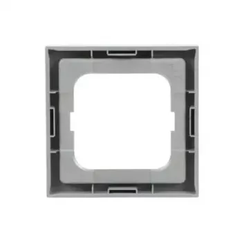Moldura de cobertura Busch-Jaeger 1721-183K prateado – termoplástico, sem parafusos, 80×80 mm, 11 mm