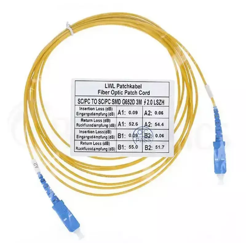 Cabo de fibra ótica BlueOptics SFP2222BU1MK SC SC OS2 1 m amarelo