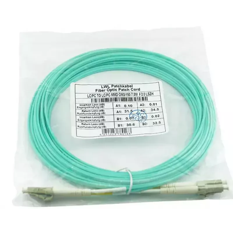 Cabo de fibra ótica BlueOptics SRCABLE7M-BO 7,5 m LC bege OM3