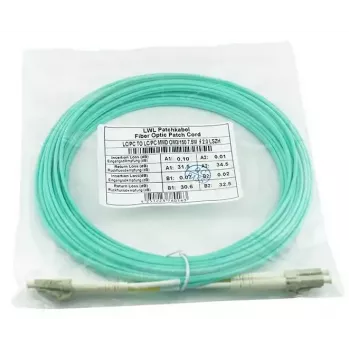 BlueOptics 050502T512000001M-BO Cabo de patch de fibra ótica duplex (compatível com Corning), LC-UPC/LC-UPC, multimodo OM3 50/125 µm, 1 m