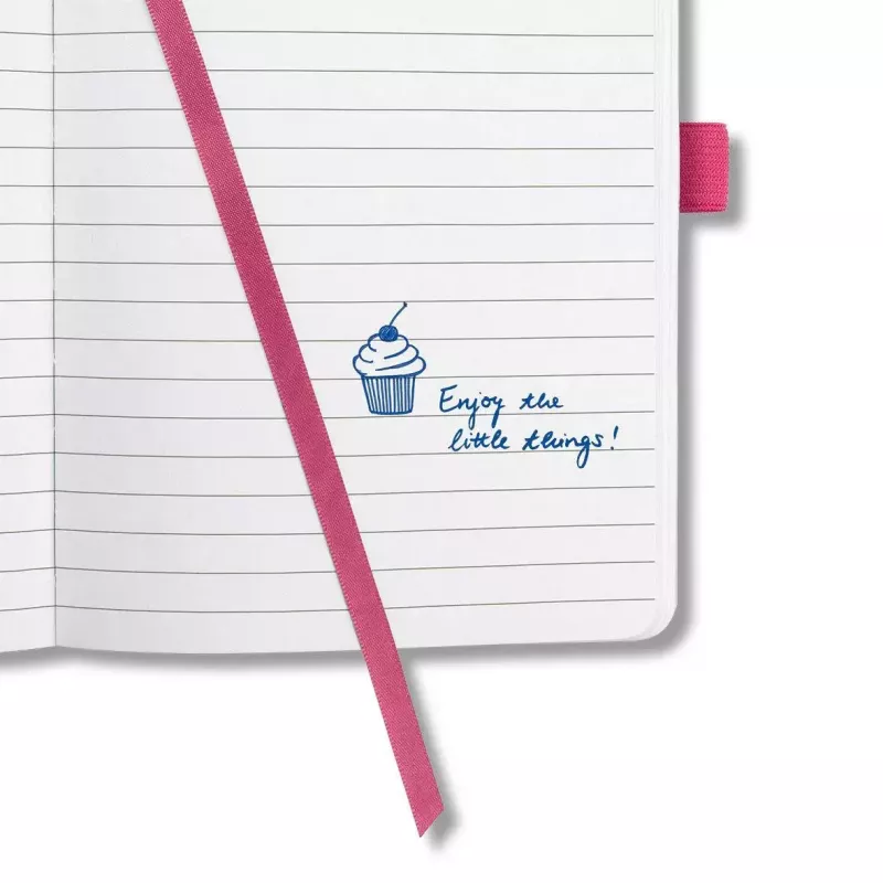 Caderno de notas Sigel JN104 A6 174 folhas rosa pautado capa dura