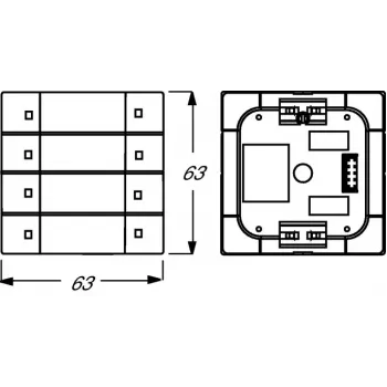 Busch-Jaeger 6127/01-84 Sensor de botão KNX, 4 teclas, branco estúdio