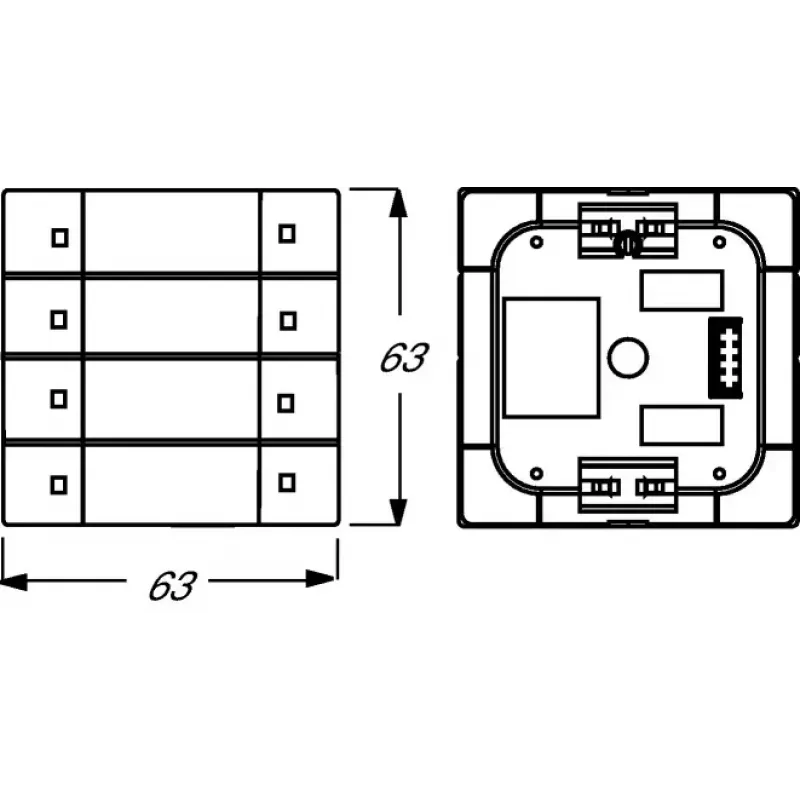 Busch-Jaeger 6127/01-84 Sensor de botão KNX, 4 teclas, branco estúdio