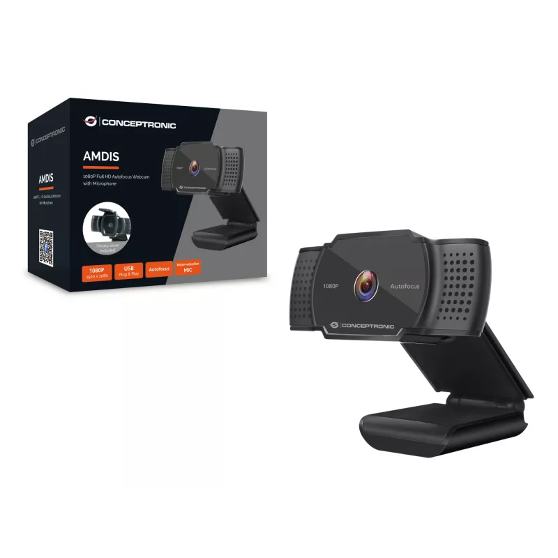 Webcam Conceptronic AMDIS06B 1920 x 1080 píxeis USB 2.0 preto