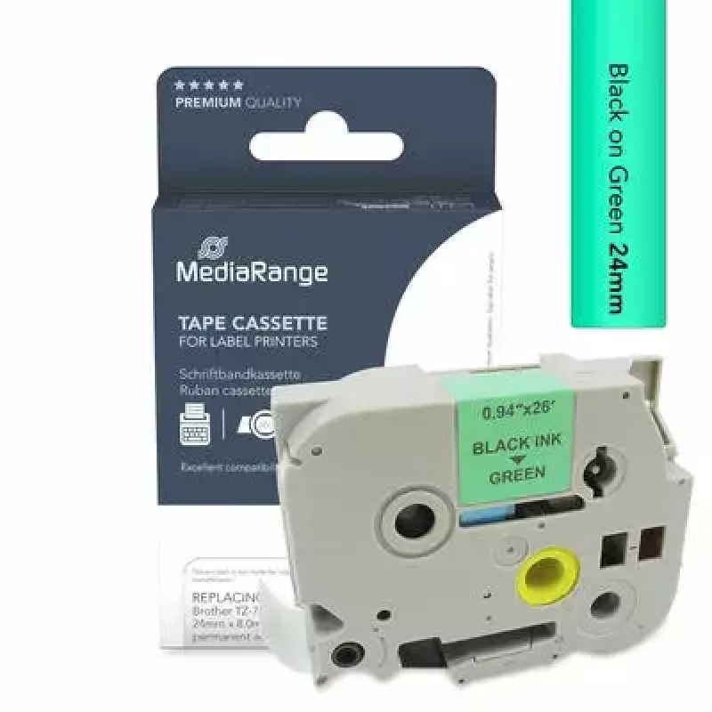 Fita para impressora MediaRange MRBTZ751 preto 2,4 cm 8 m