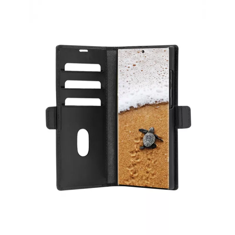 Carteira com capa dbramante1928 Galaxy S24 Ultra preto 3 compartimentos para cartões