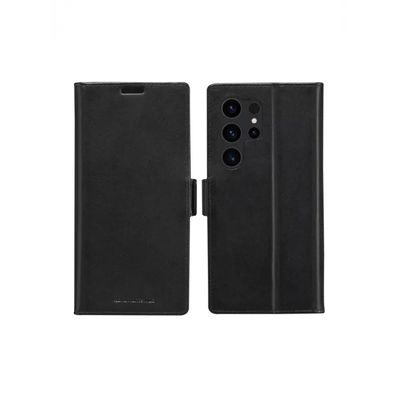 Carteira com capa dbramante1928 Galaxy S24 Ultra preto 3 compartimentos para cartões