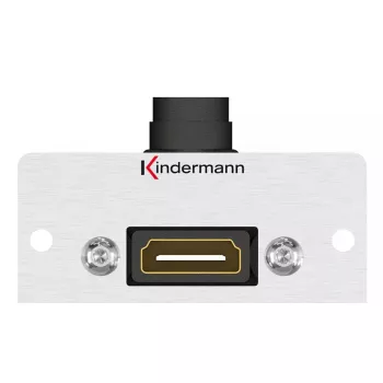 Kindermann Konnect 50 alu tomada HDMI, placa frontal modular de encaixe