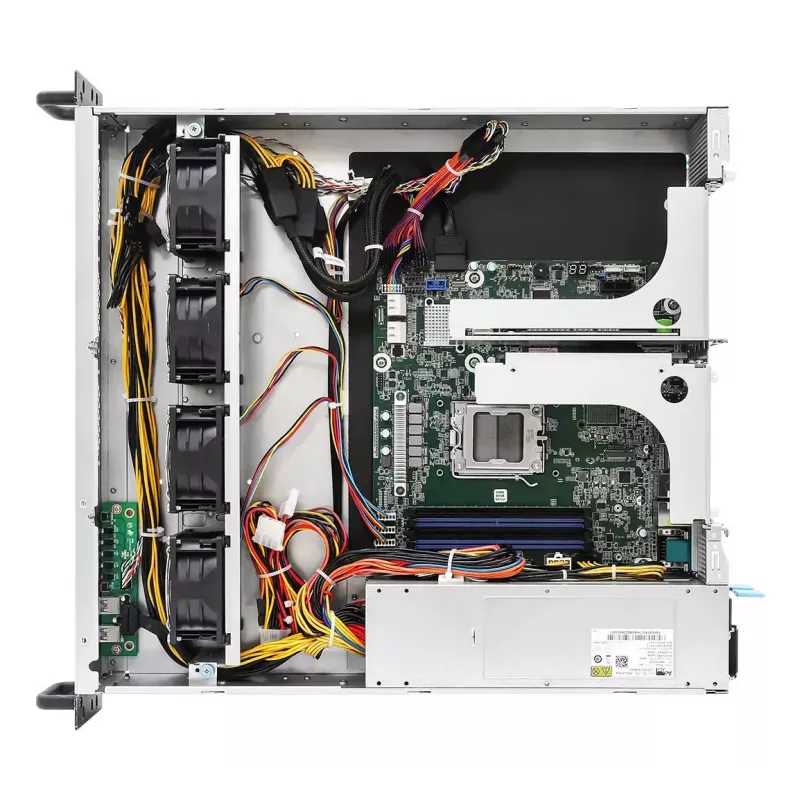 Servidor barebone ASRock 2U1G-B650 Rack 2U, chipset AMD B650, LGA 1718, 2 compartimentos de 2,5 polegadas, fonte de alimentação 1000W, DDR5, Aspeed AST2600, 5×USB-A, Gigabit Ethernet