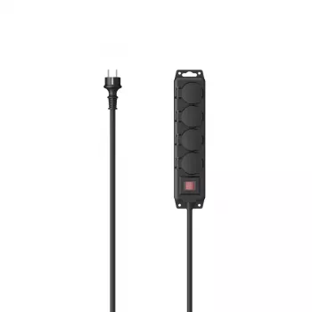 Hama 00223064 extensão elétrica 4 m 4 tomadas AC exterior preto